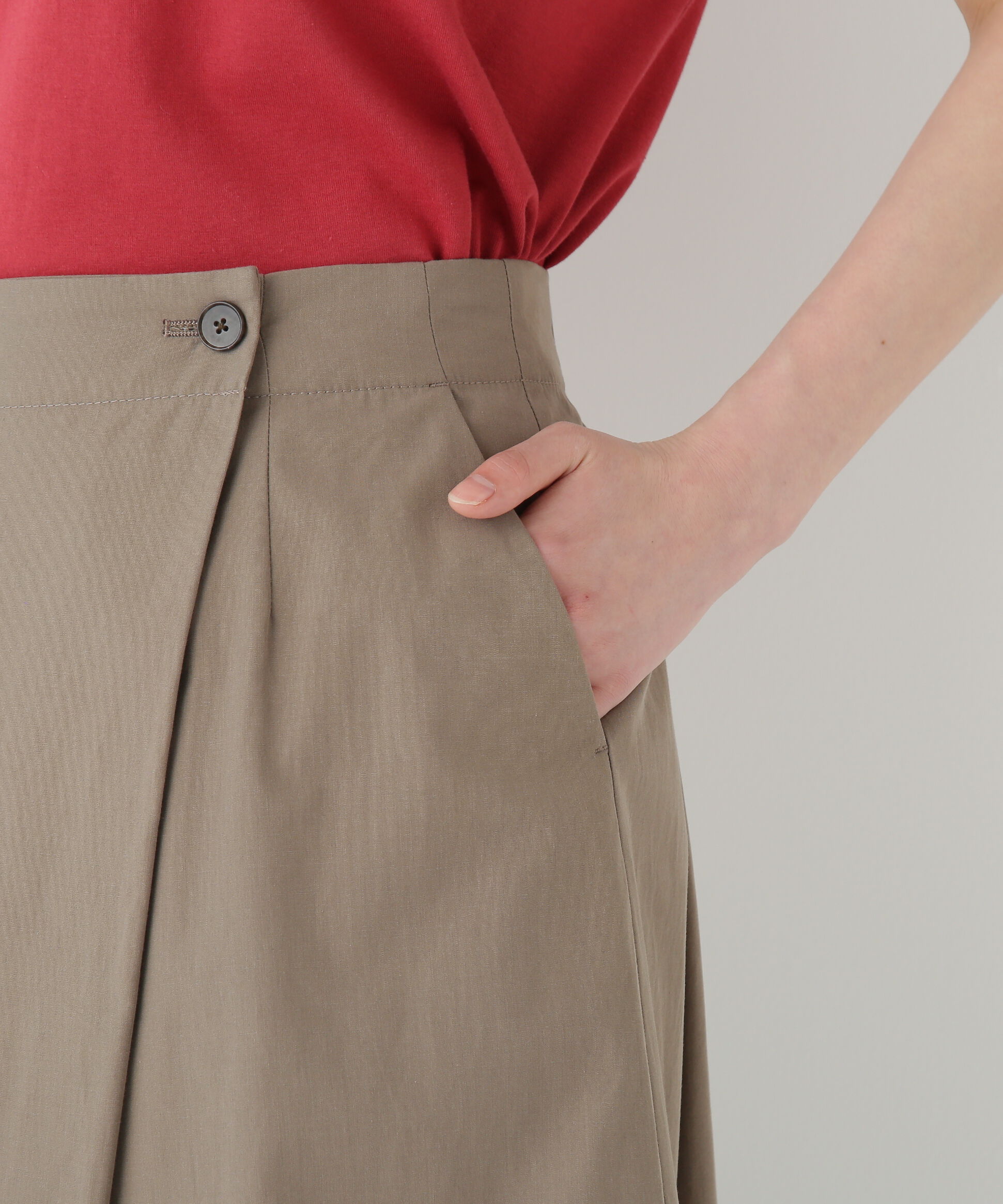  「◆コットンキュプラウェザーラップフレアースカート」|スカート|