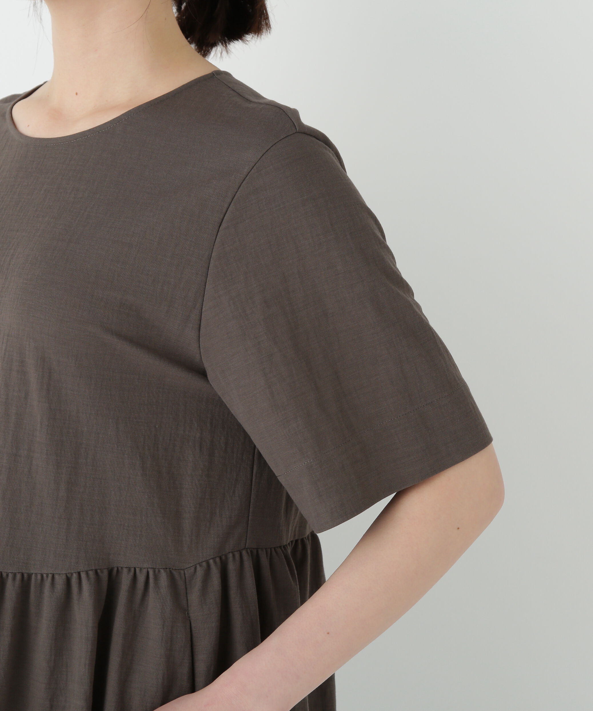  「◆ＲＮスムースギャザーＡラインワンピース」|ワンピース|