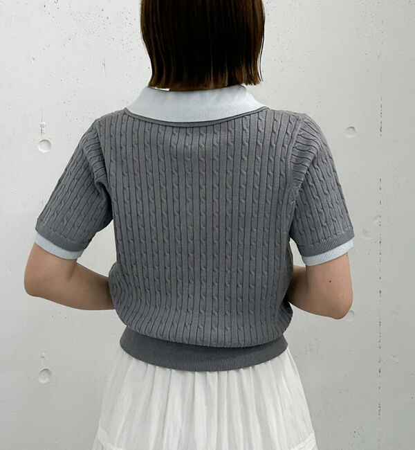 archives「レイヤードケーブルポロニット」|ニット・セーター|