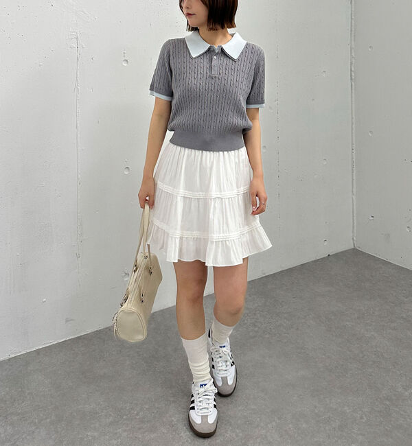 archives「レイヤードケーブルポロニット」|ニット・セーター|
