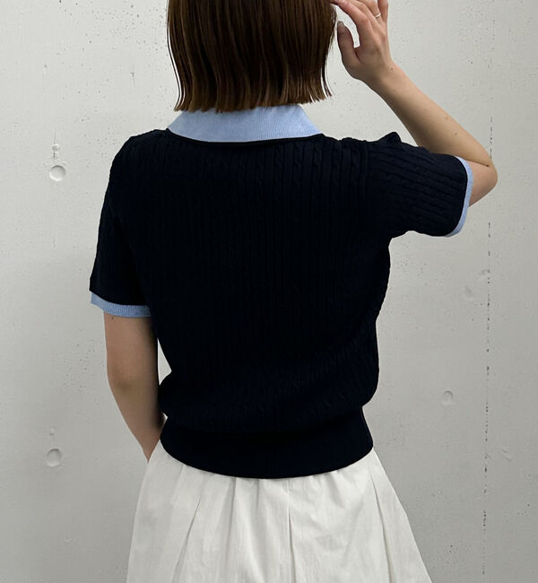 archives「レイヤードケーブルポロニット」|ニット・セーター|