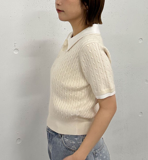 archives「レイヤードケーブルポロニット」|ニット・セーター|