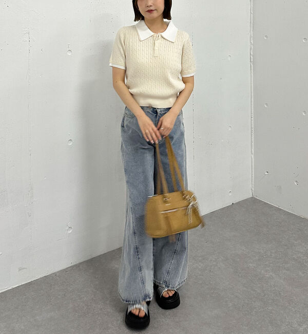 archives「レイヤードケーブルポロニット」|ニット・セーター|