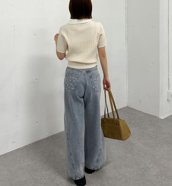 archives「レイヤードケーブルポロニット」|ニット・セーター|