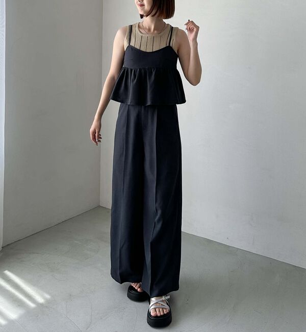 archives「ギャザーペプラムキャミ&times;ワイドスラックスＳＥＴ」|ワンピース|CHARCOAL GRAY