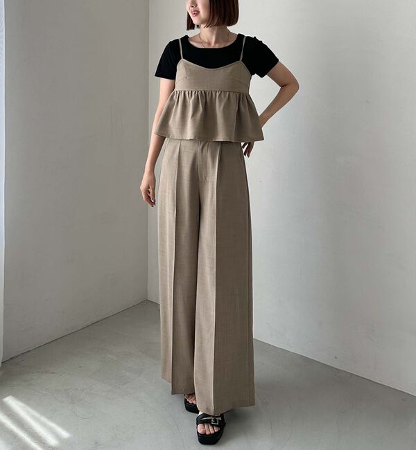 archives「ギャザーペプラムキャミ&times;ワイドスラックスＳＥＴ」|ワンピース|