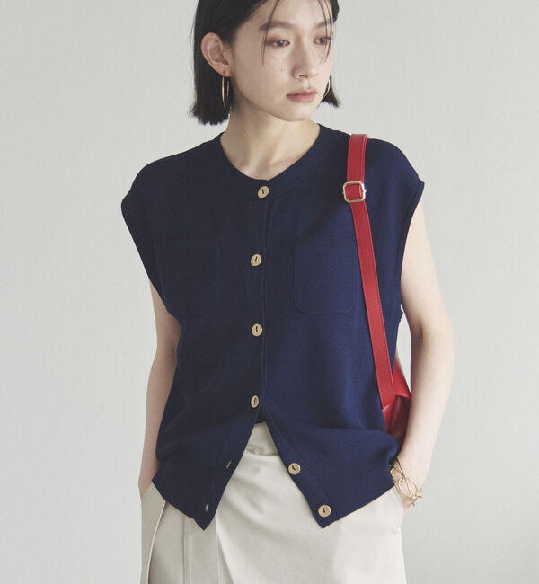 Doux archives「ポケット付きニットベスト」|ニット・セーター|