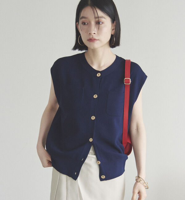 Doux archives「ポケット付きニットベスト」|ニット・セーター|