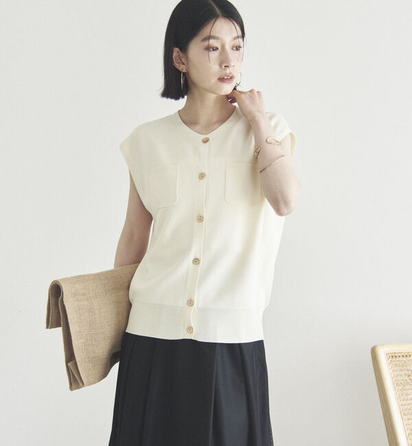 Doux archives「ポケット付きニットベスト」|ニット・セーター|