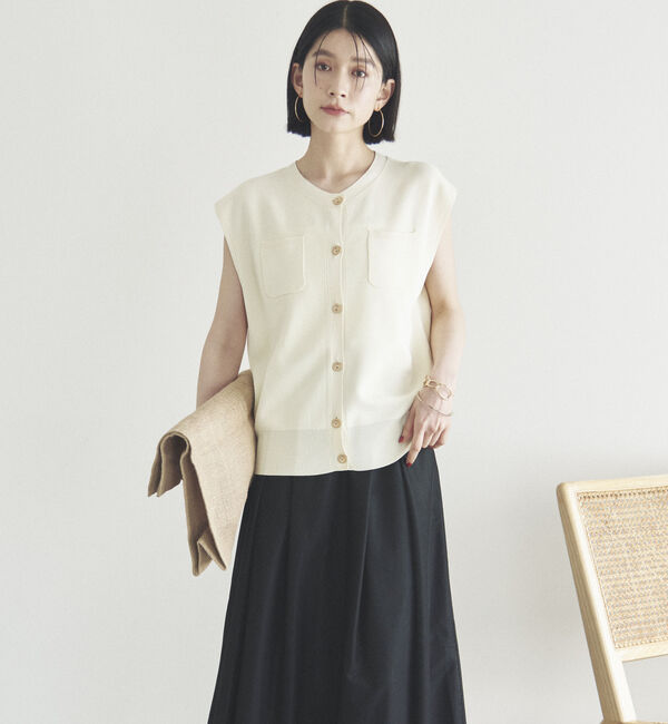 Doux archives「ポケット付きニットベスト」|ニット・セーター|