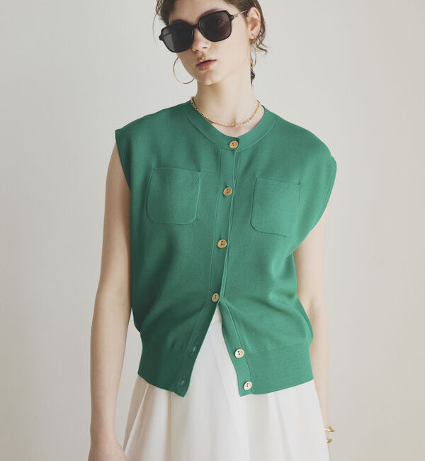 Doux archives「ポケット付きニットベスト」|ニット・セーター|