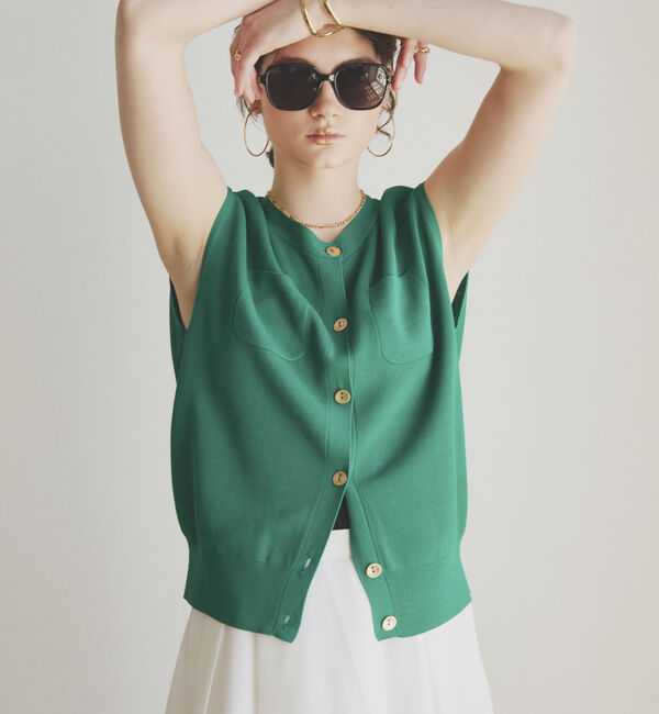 Doux archives「ポケット付きニットベスト」|ニット・セーター|