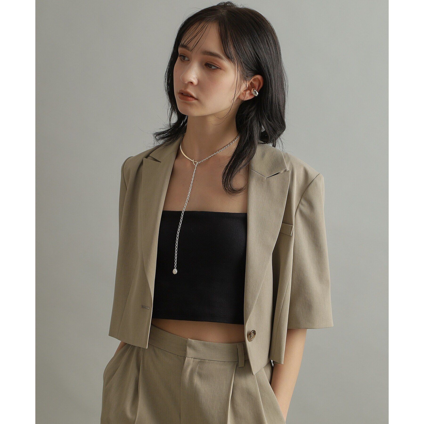 COCOSHNIK ONKITSCH「シルバー ホロウイヤーカフ ワイドフープ」|イヤリング|