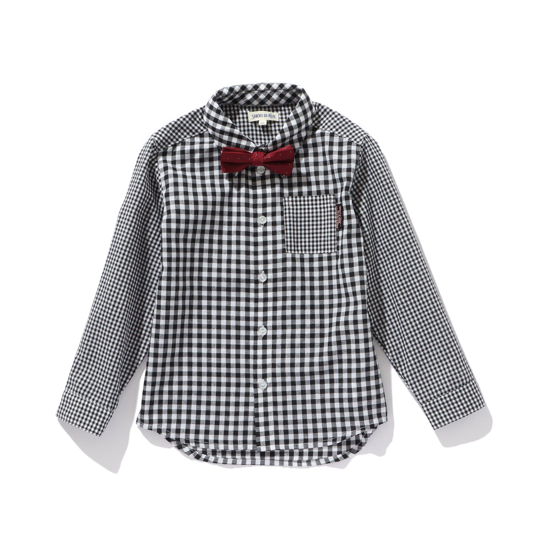 SHOO･LA･RUE「【110-140cm/プチセレ】蝶ネクタイ付きシャツ」|シャツ・ブラウス|ﾌﾞﾗｯｸ(219)