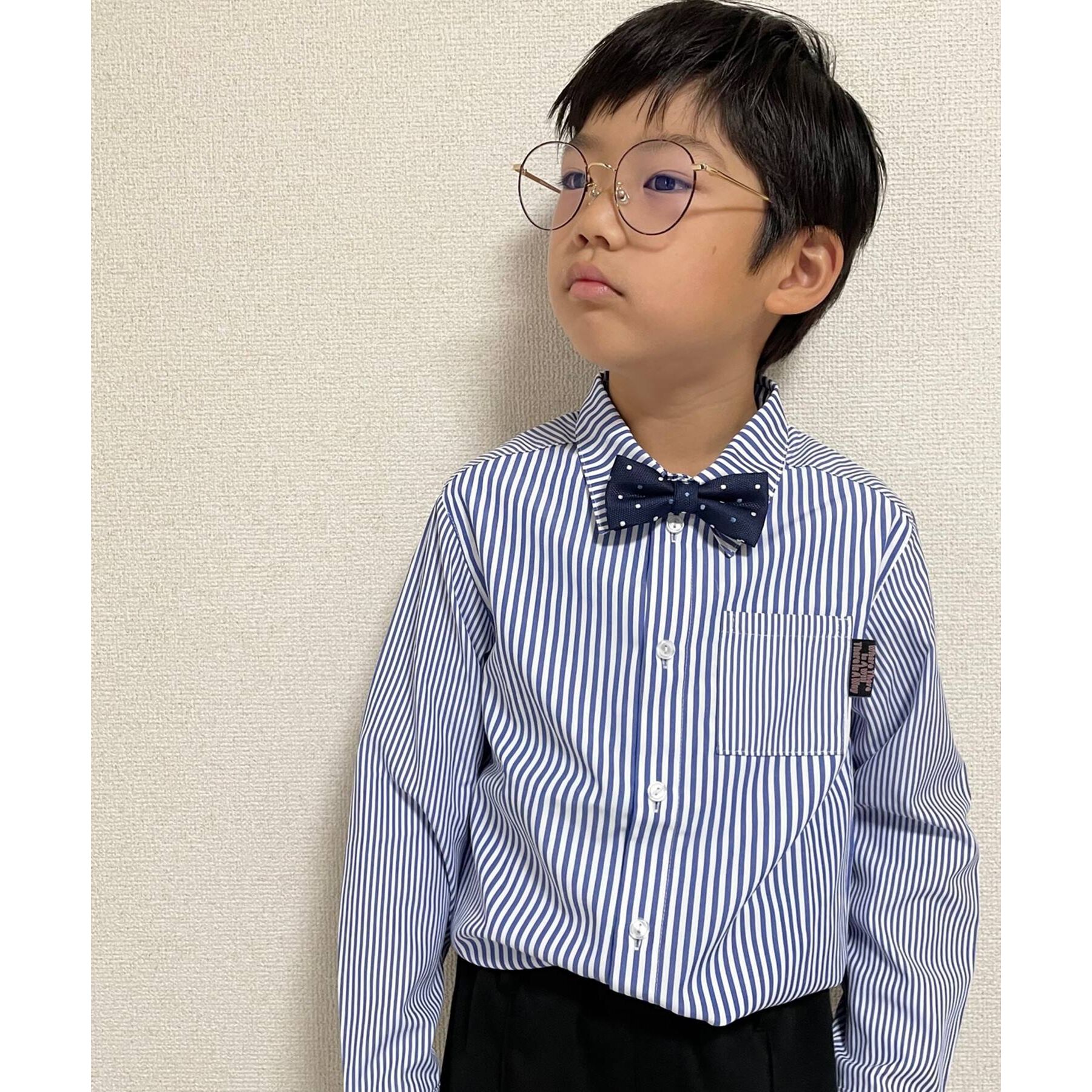 SHOO･LA･RUE「【110-140cm/プチセレ】蝶ネクタイ付きシャツ」|シャツ・ブラウス|