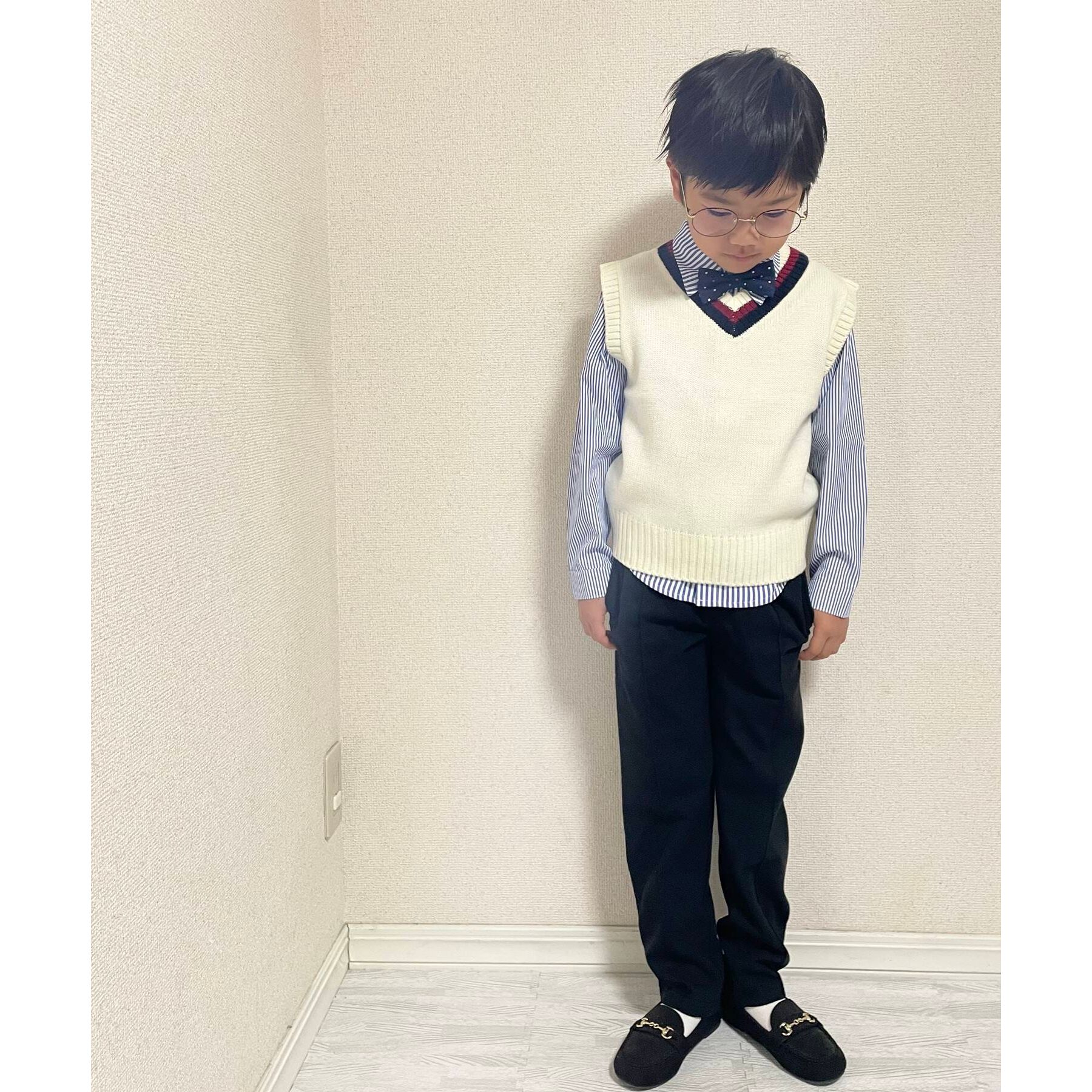 SHOO･LA･RUE「【110-140cm/プチセレ】蝶ネクタイ付きシャツ」|シャツ・ブラウス|