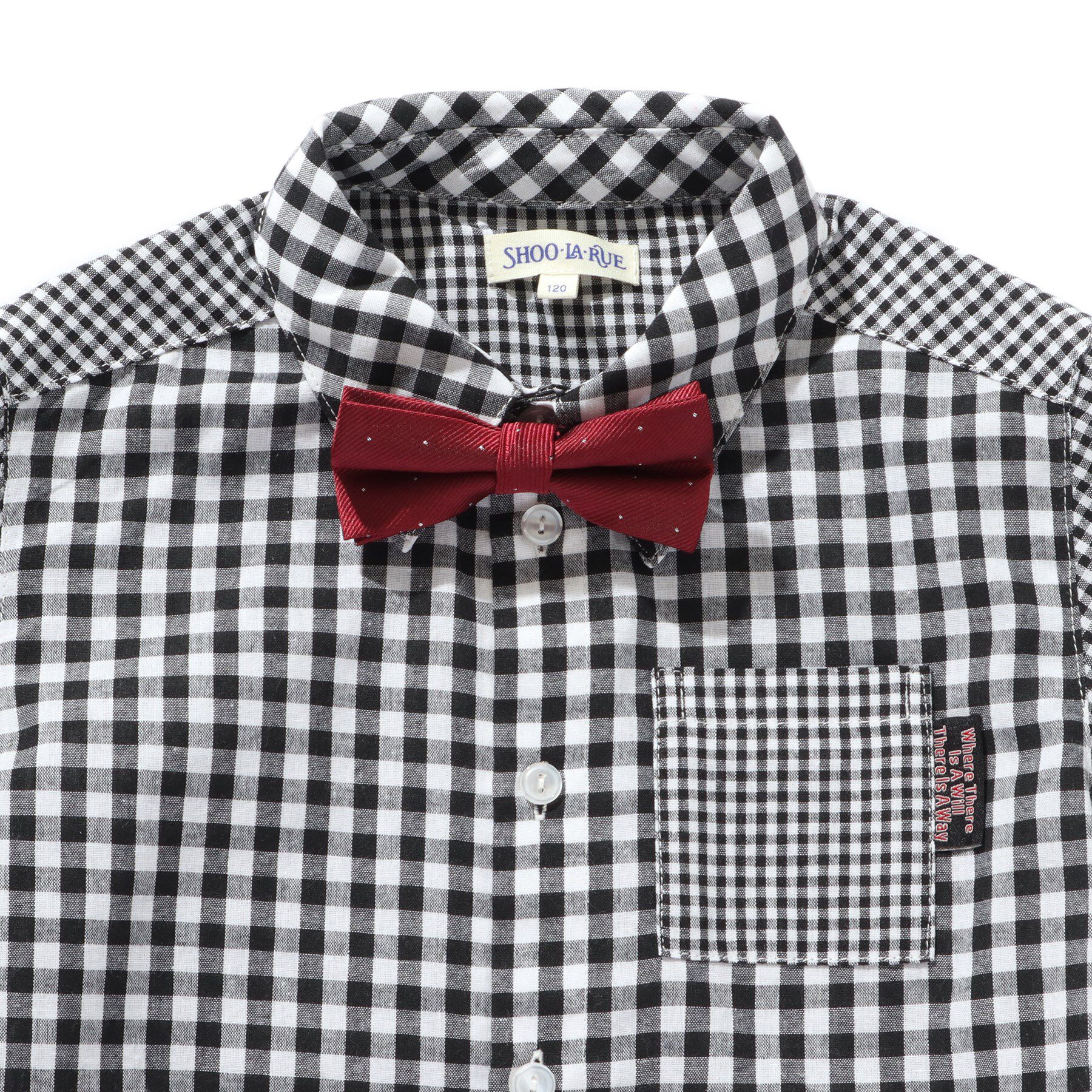 SHOO･LA･RUE「【110-140cm/プチセレ】蝶ネクタイ付きシャツ」|シャツ・ブラウス|