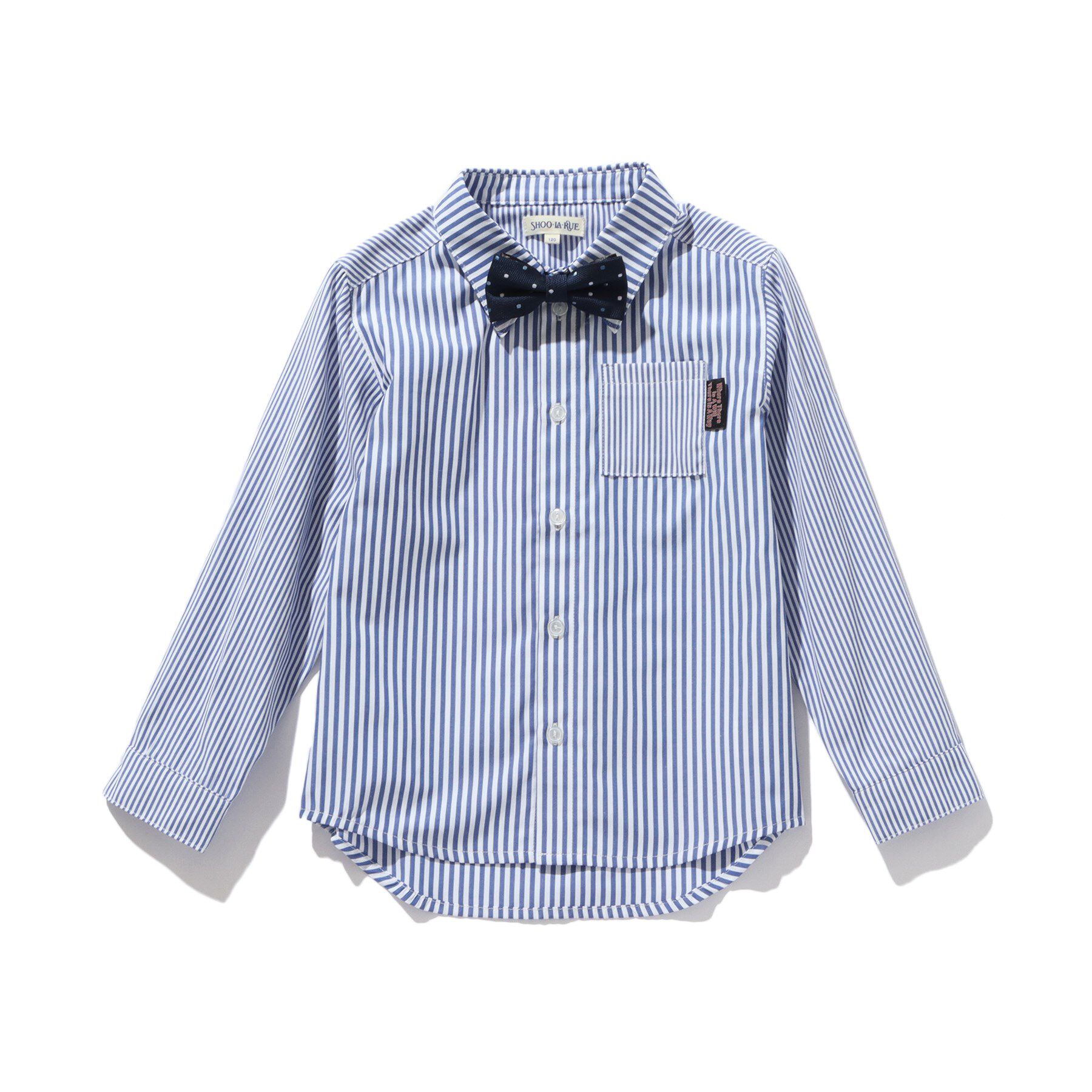 SHOO･LA･RUE「【110-140cm/プチセレ】蝶ネクタイ付きシャツ」|シャツ・ブラウス|ﾌﾞﾙｰ(392)