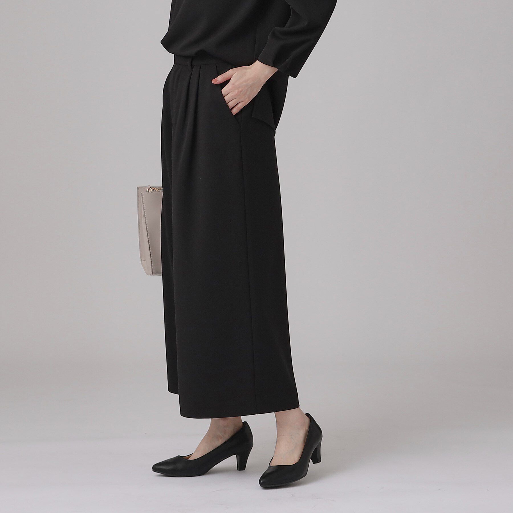 SHOO･LA･RUE「【通勤/デイリー/セットアップ可】マルチに使える カットジョーゼット ワイドパンツ」|その他|