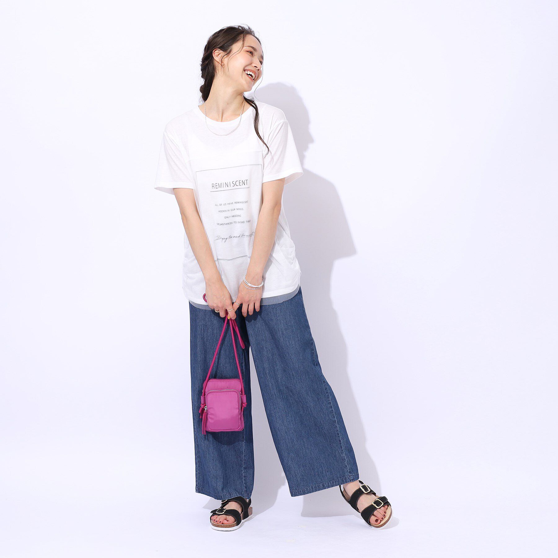 SHOO･LA･RUE「【洗える】インしない派さんの 重ねチュールプリントTシャツ」|Tシャツ・カットソー|