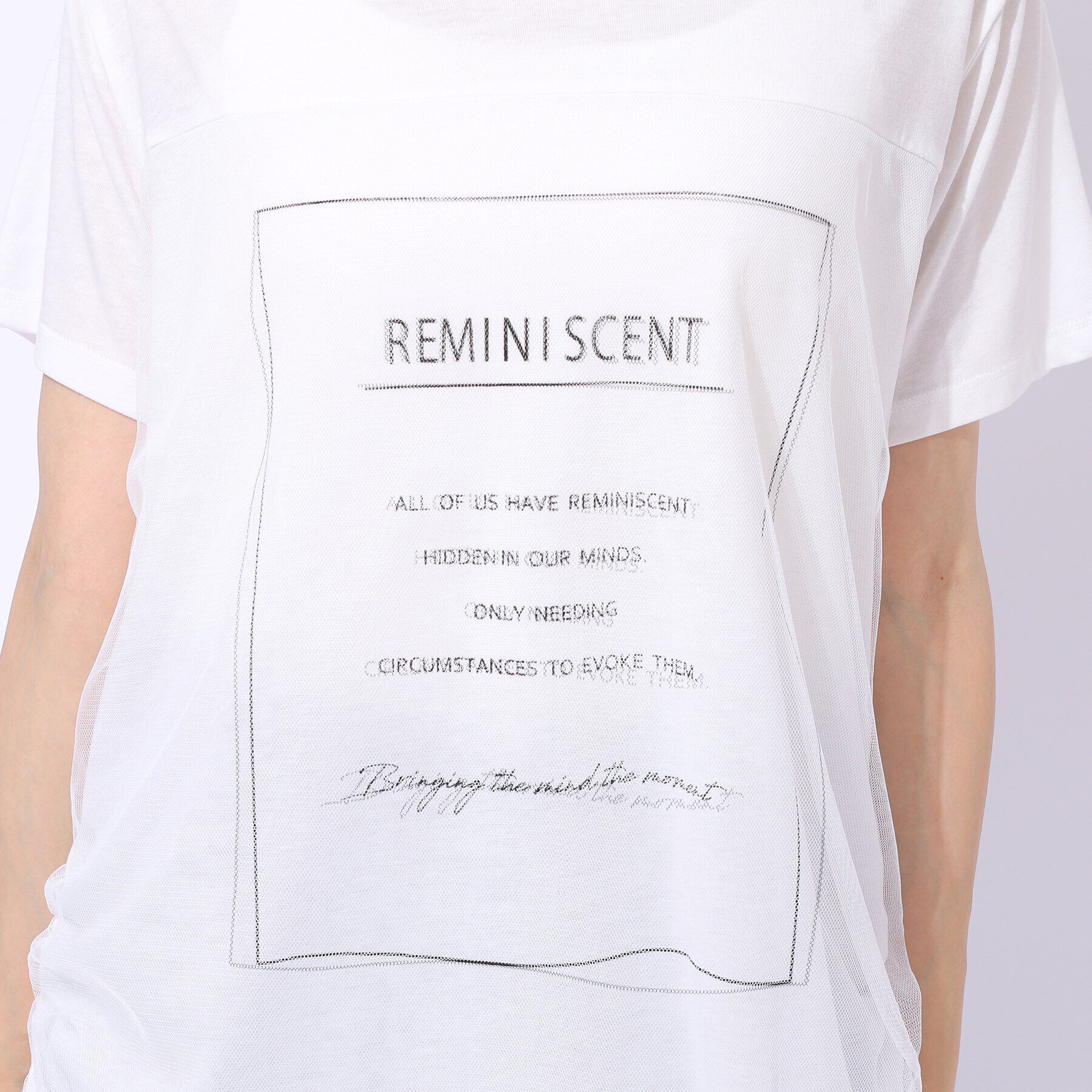 SHOO･LA･RUE「【洗える】インしない派さんの 重ねチュールプリントTシャツ」|Tシャツ・カットソー|