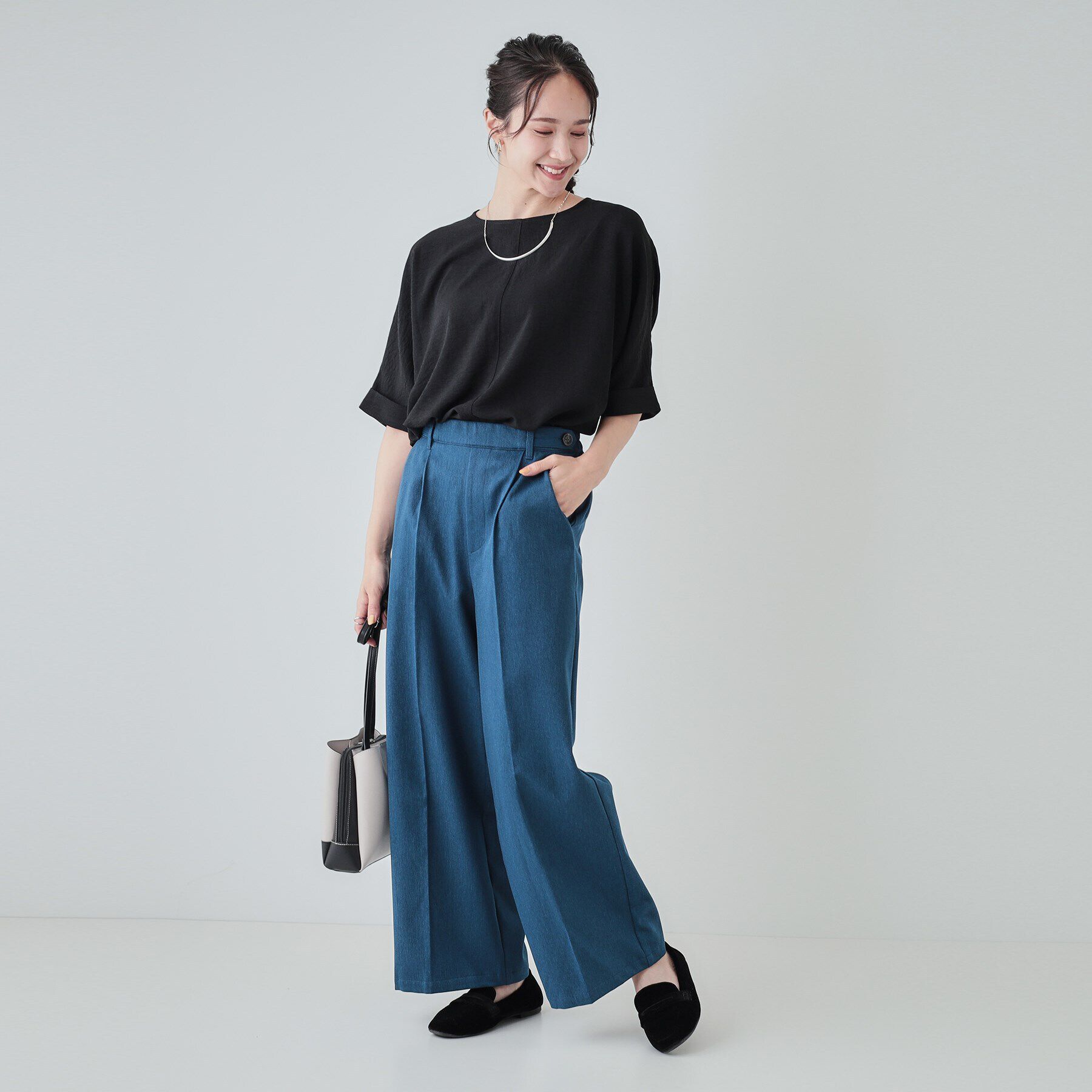 SHOO･LA･RUE「【洗える/UV/イージーケア】ドルマン 5分袖ブラウス」|シャツ・ブラウス|