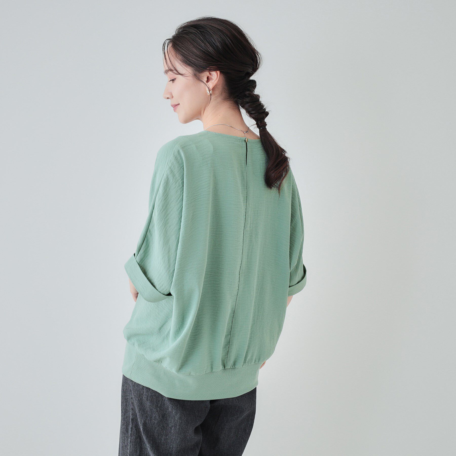 SHOO･LA･RUE「【洗える/UV/イージーケア】ドルマン 5分袖ブラウス」|シャツ・ブラウス|