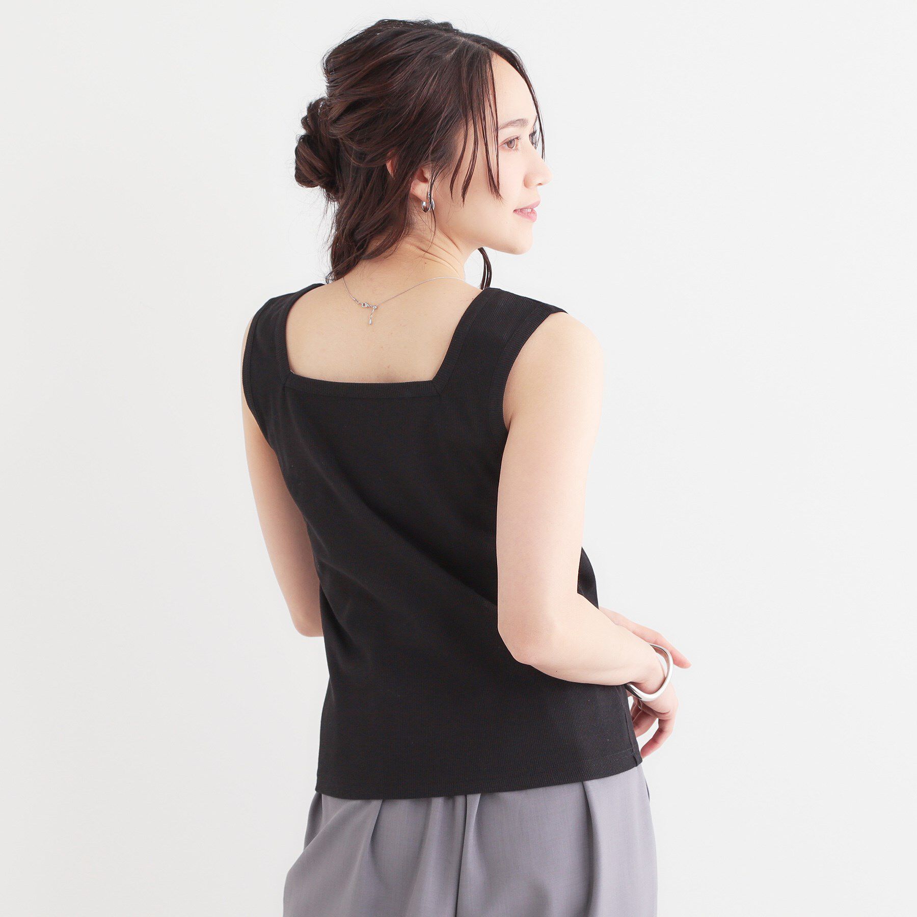 SHOO･LA･RUE「【S-LL】2WAYネック リブタンクトップ」|キャミソール|