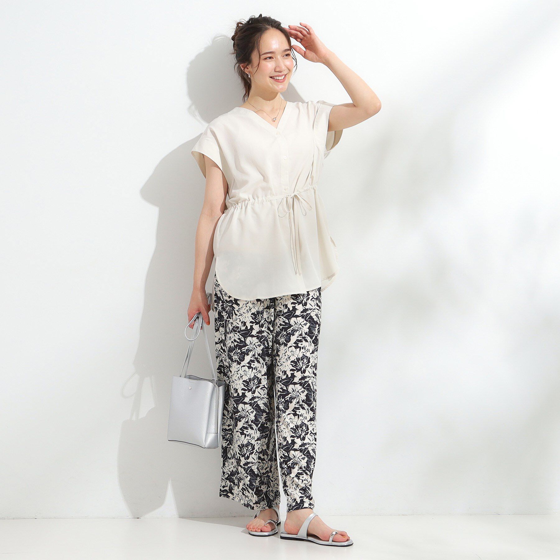 SHOO･LA･RUE「【S-LL】シルエットが変えられる サファリシャツ」|シャツ・ブラウス|