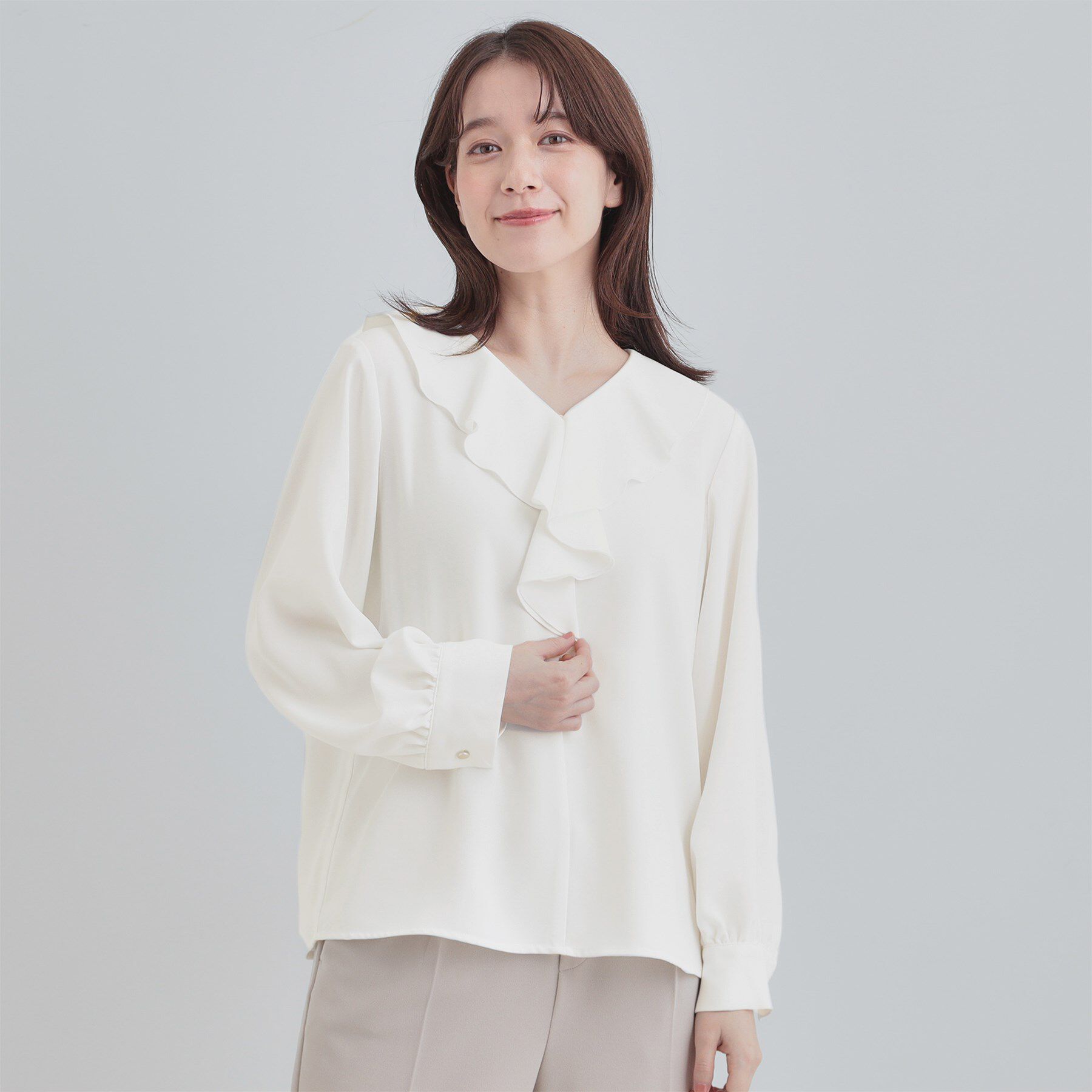 SHOO･LA･RUE「お顔周りを華やかに。フリルブラウス」|シャツ・ブラウス|