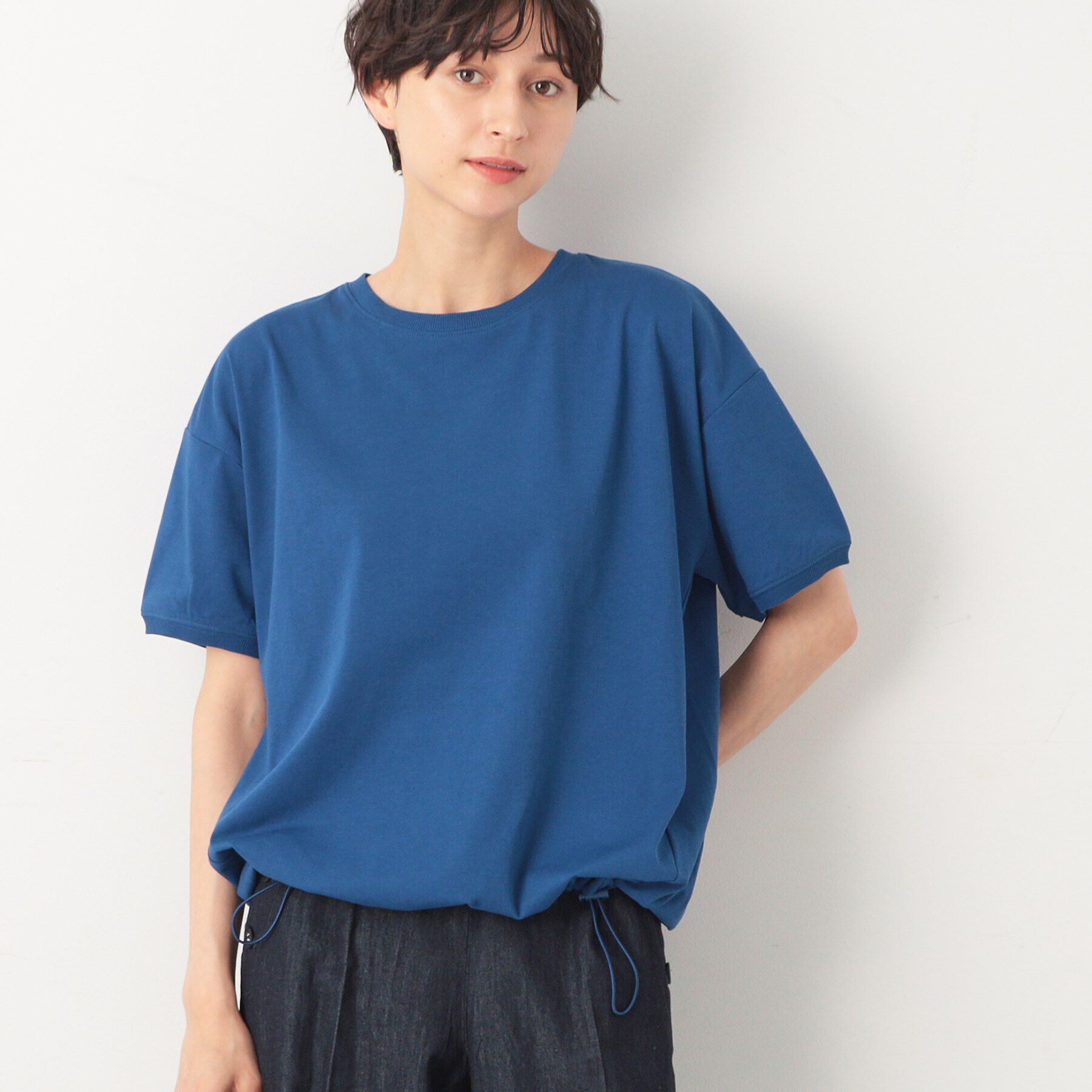 Dessin「新色追加【洗える・二の腕カバー】ドローコードカットソー（XS～L）」|Tシャツ・カットソー|ブルー(093)