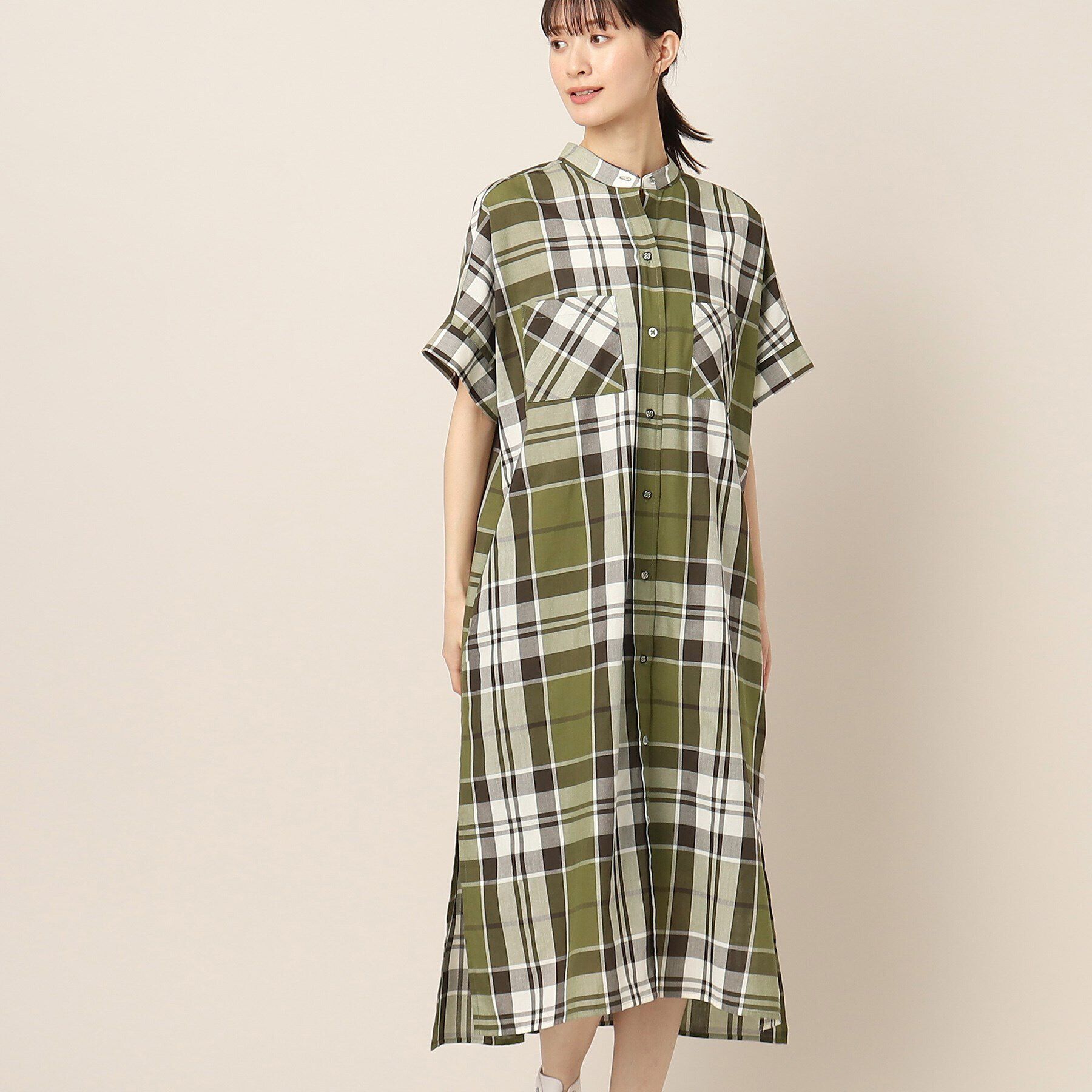 Dessin「アソート柄ロングシャツワンピース」|ワンピース|