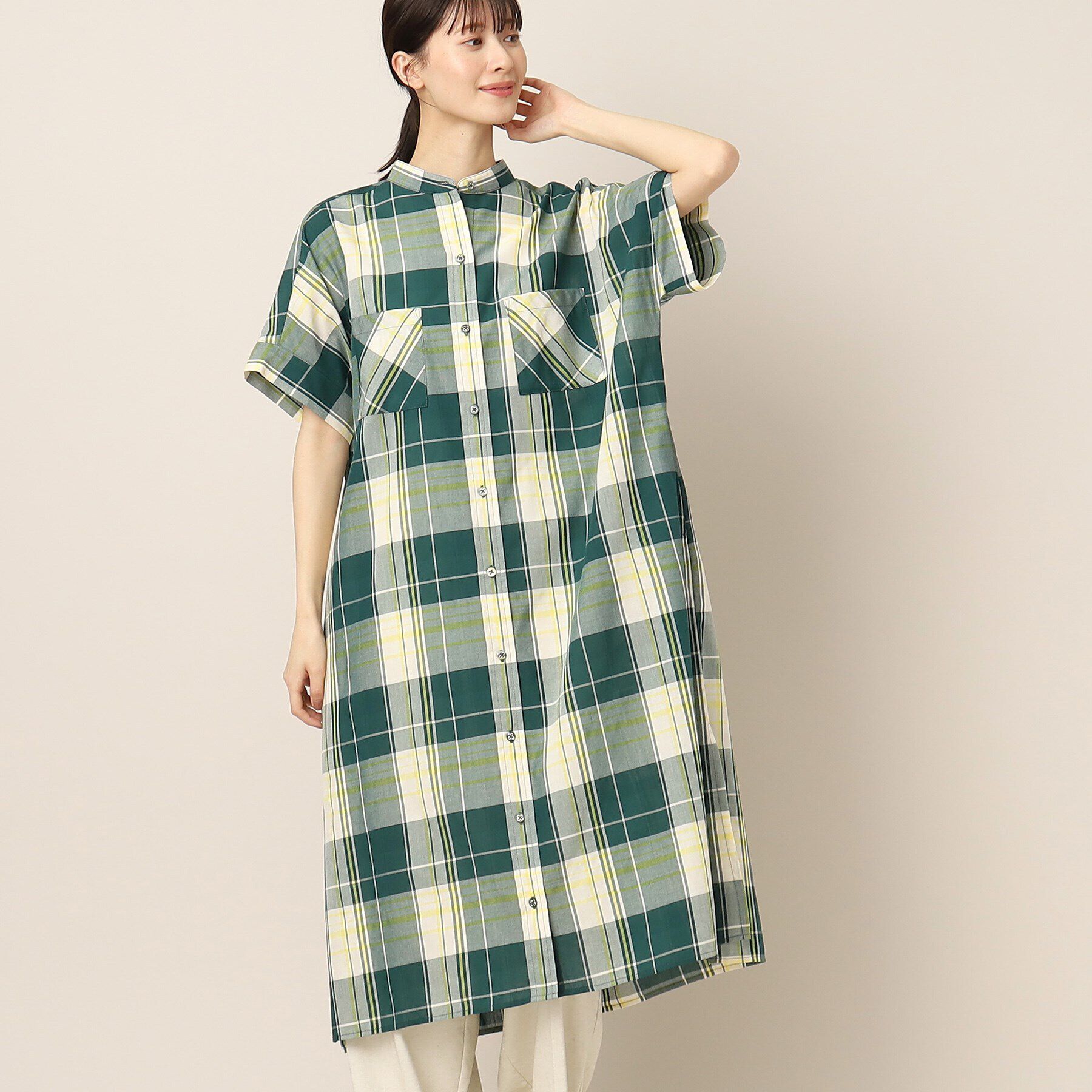 Dessin「アソート柄ロングシャツワンピース」|ワンピース|