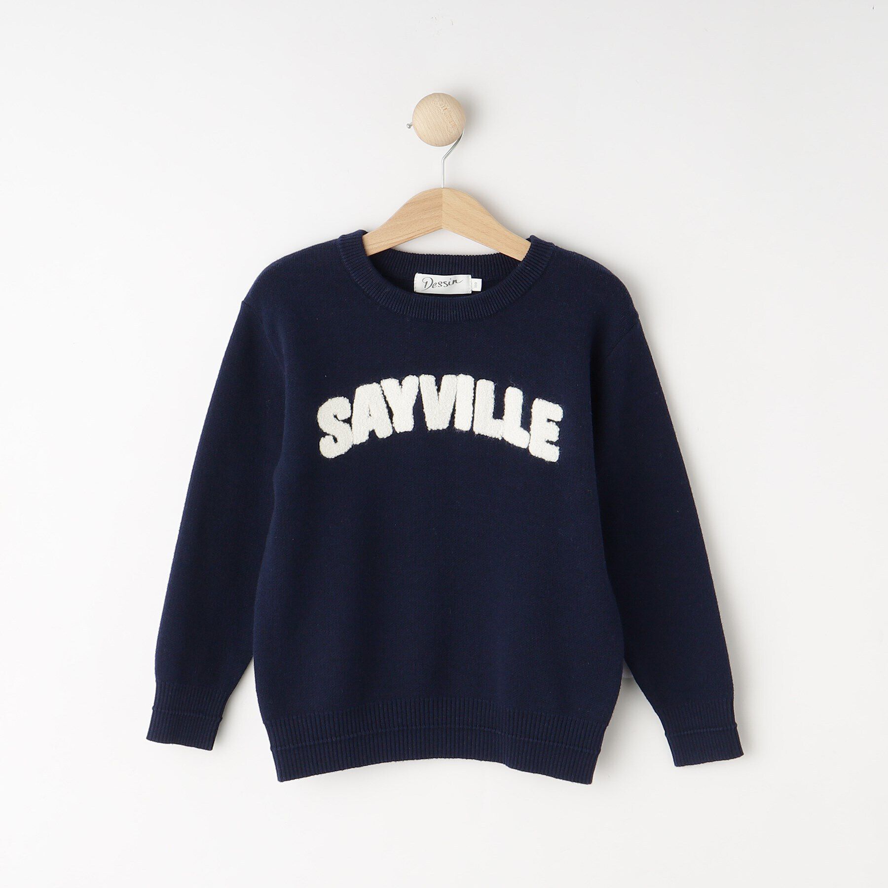 Dessin「【リンクコーデ】さがら刺繍ニット」|ニット・セーター|ネイビー(094)