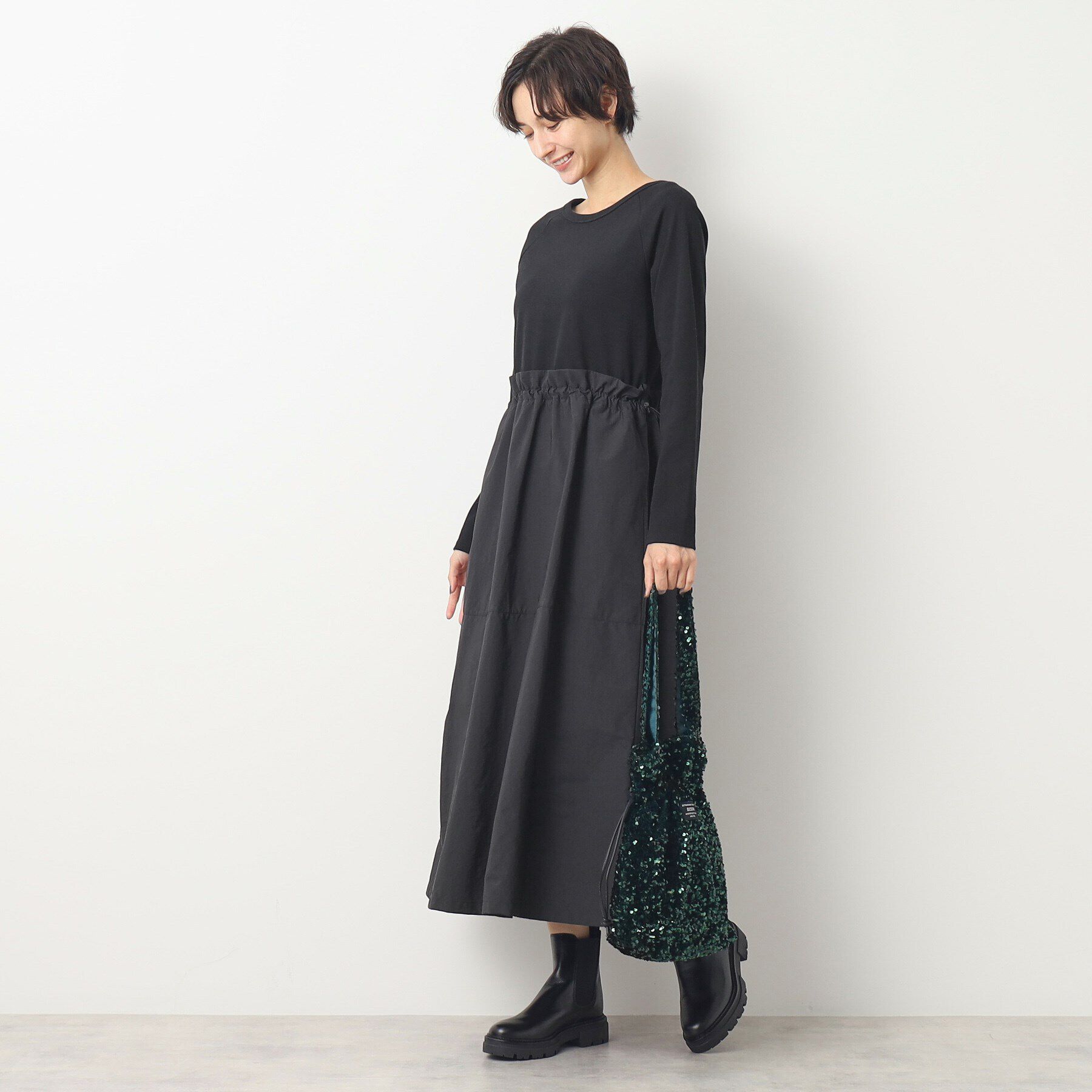 Dessin「【洗える】リブジャージドッキングワンピース」|ワンピース|