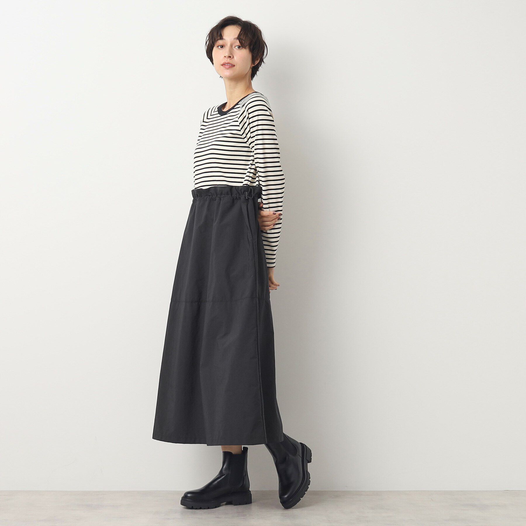 Dessin「【洗える】リブジャージドッキングワンピース」|ワンピース|