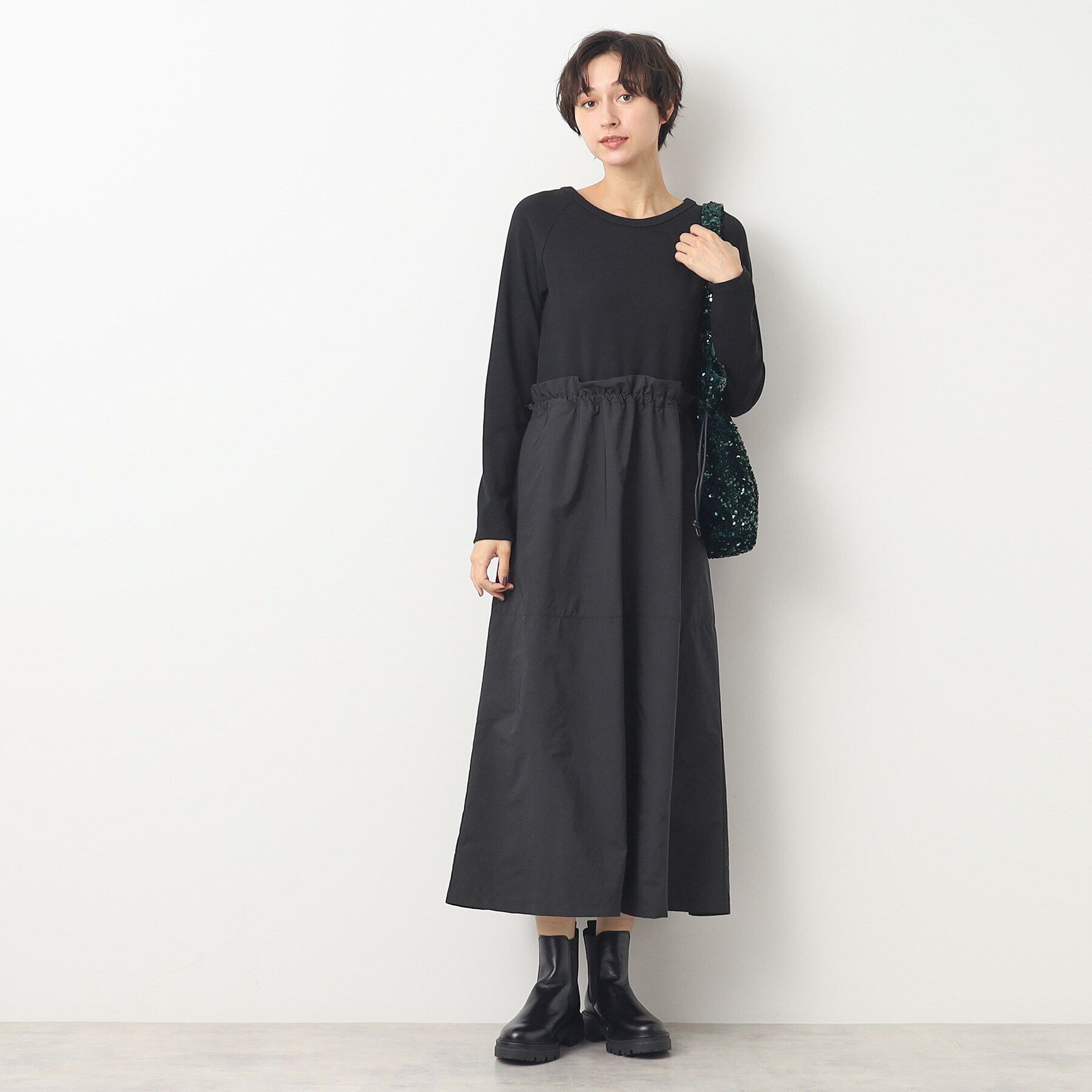 Dessin「【洗える】リブジャージドッキングワンピース」|ワンピース|