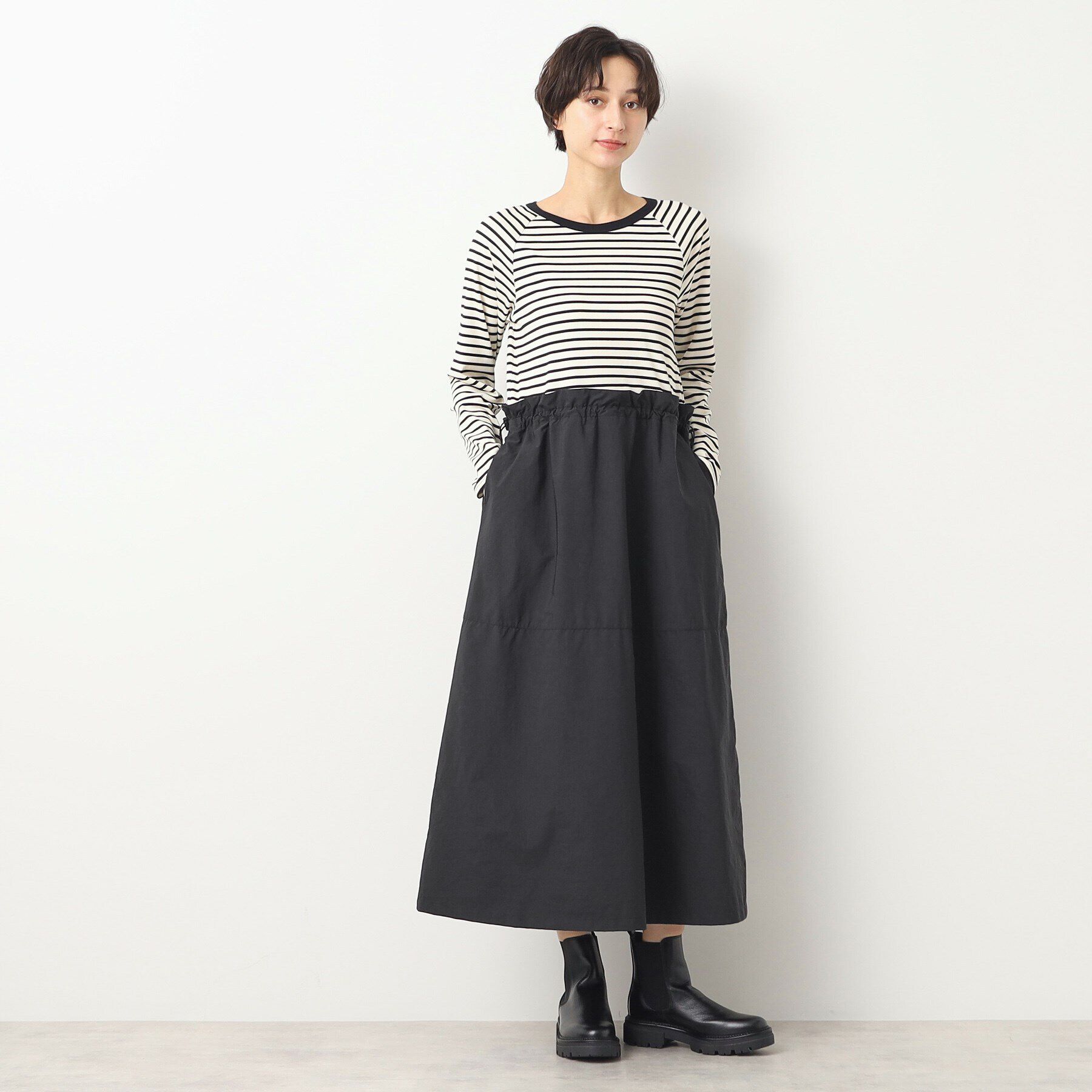 Dessin「【洗える】リブジャージドッキングワンピース」|ワンピース|