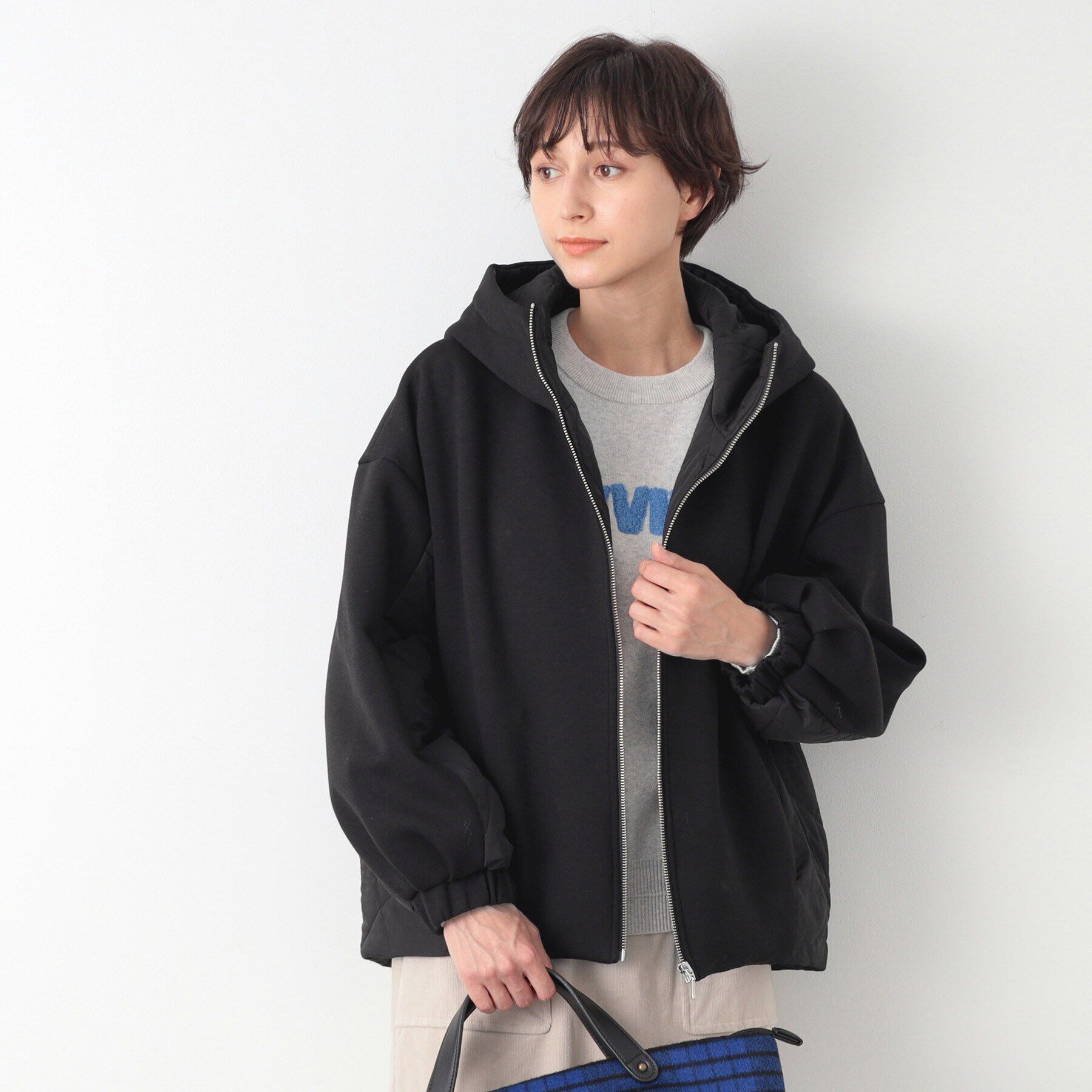 Dessin「キルトドッキングパーカブルゾン」|ブルゾン・スタジャン|ブラック(019)