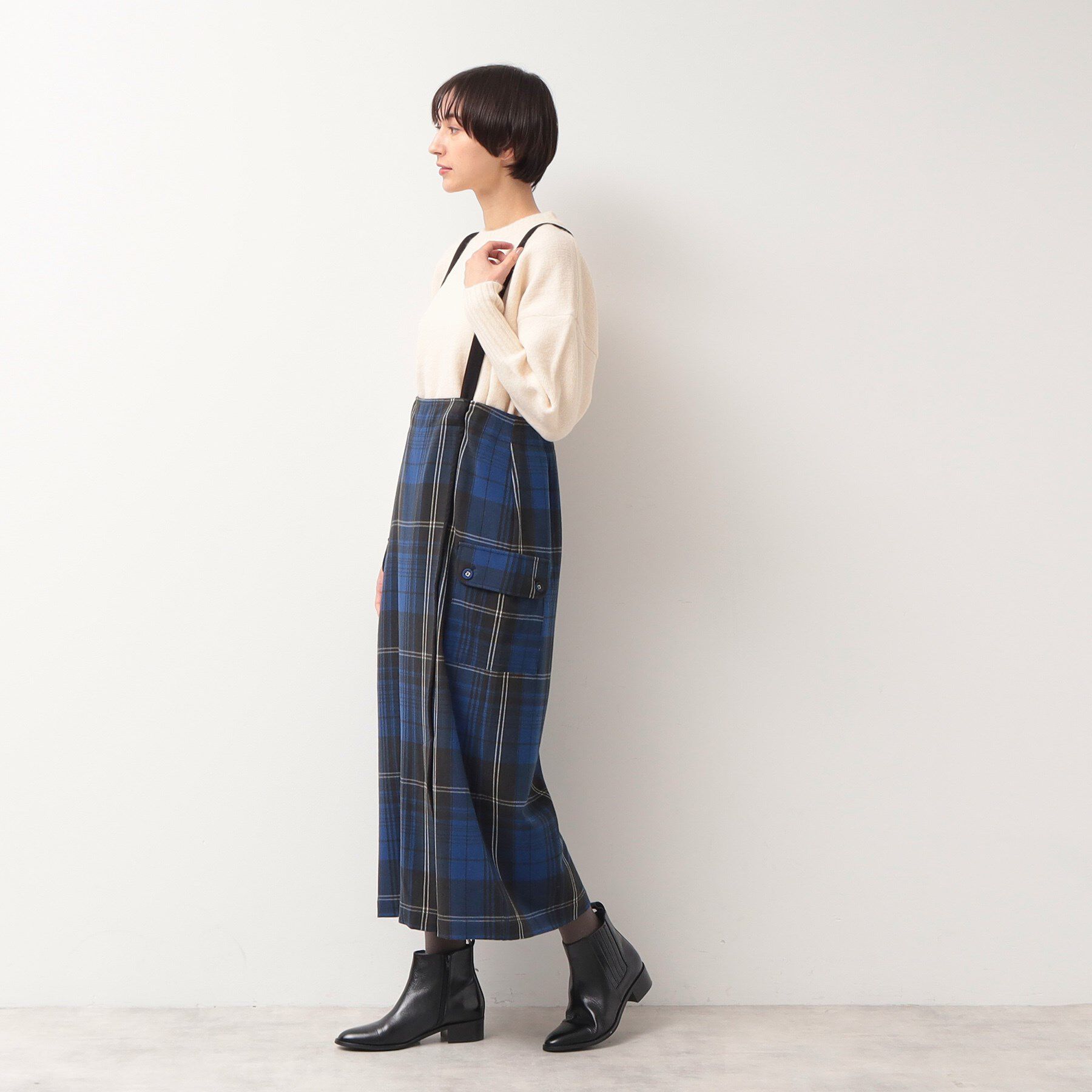 Dessin「【洗える・2WAY】サスペンダー付きフラップポケットスカート（XS～L）」|スカート|