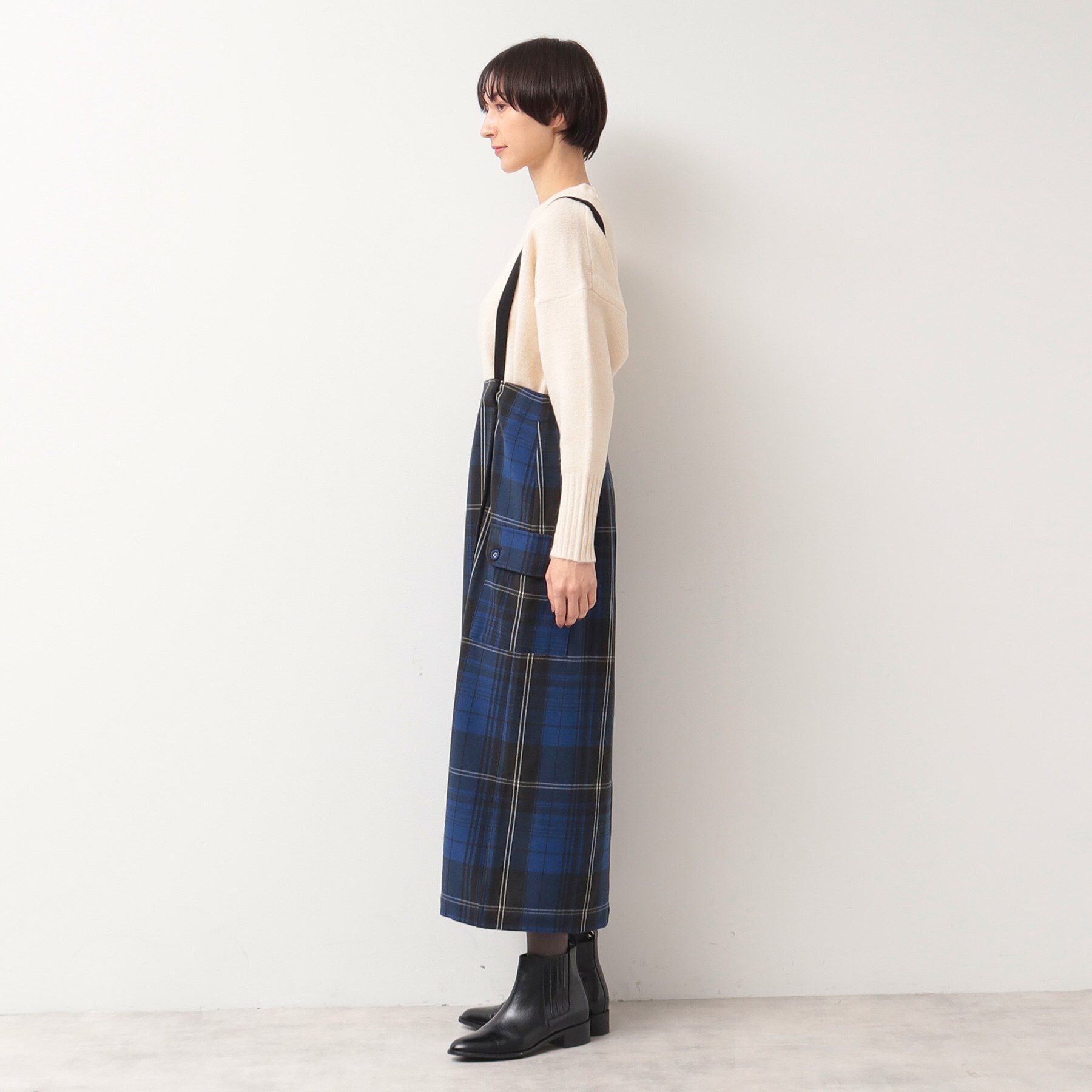 Dessin「【洗える・2WAY】サスペンダー付きフラップポケットスカート（XS～L）」|スカート|