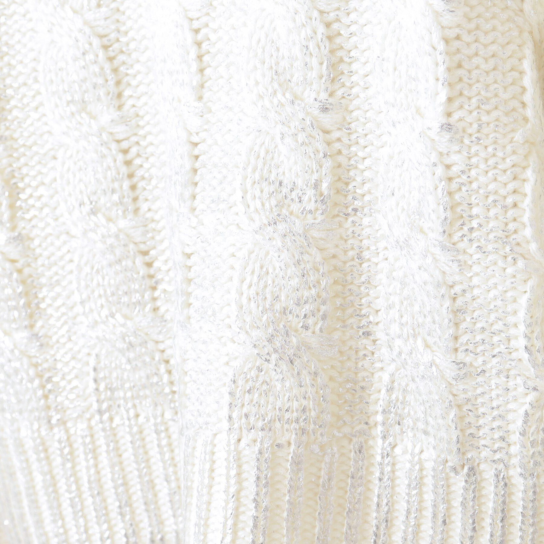 Dessin「【洗える】ショート丈箔プリントケーブルニット」|ニット・セーター|