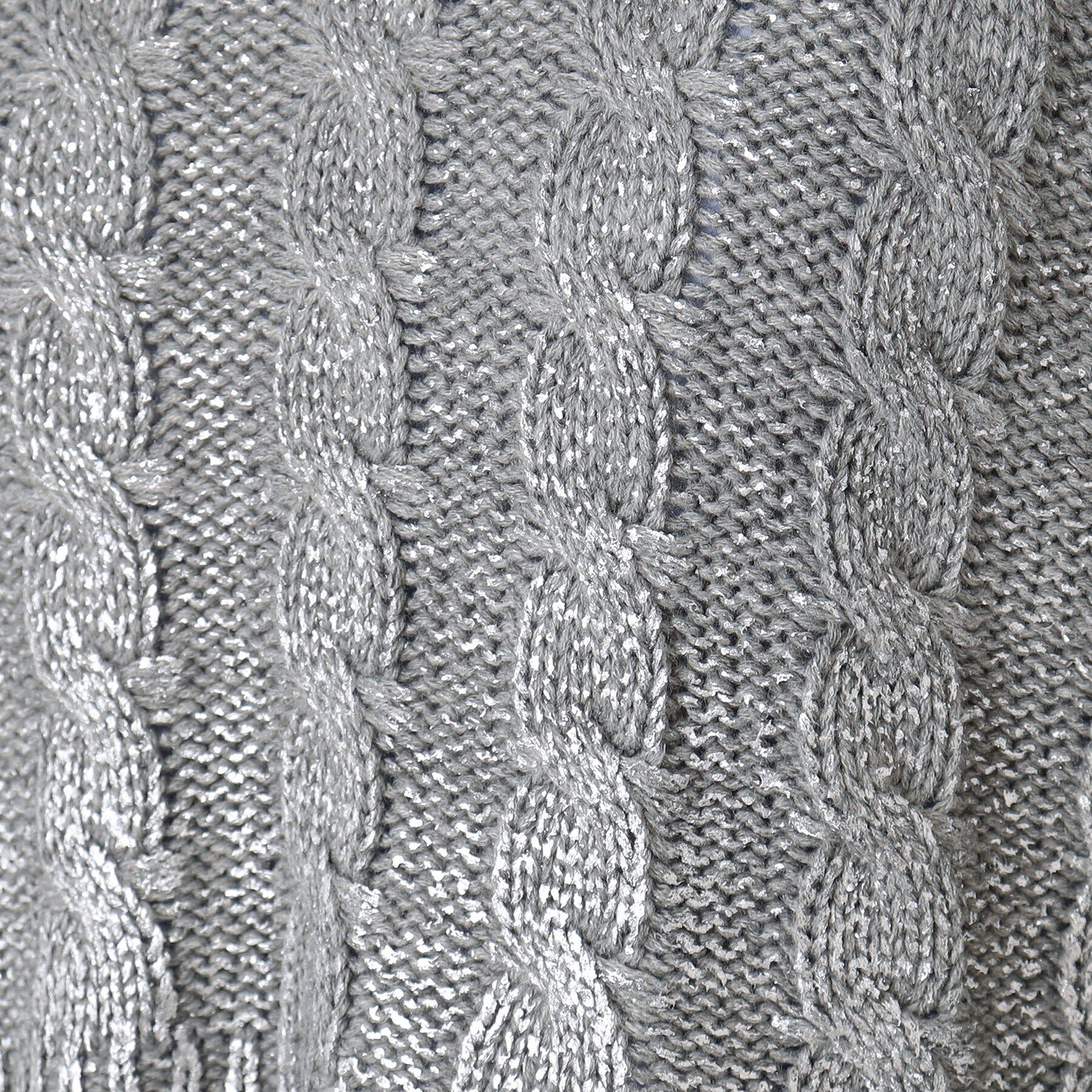 Dessin「【洗える】ショート丈箔プリントケーブルニット」|ニット・セーター|