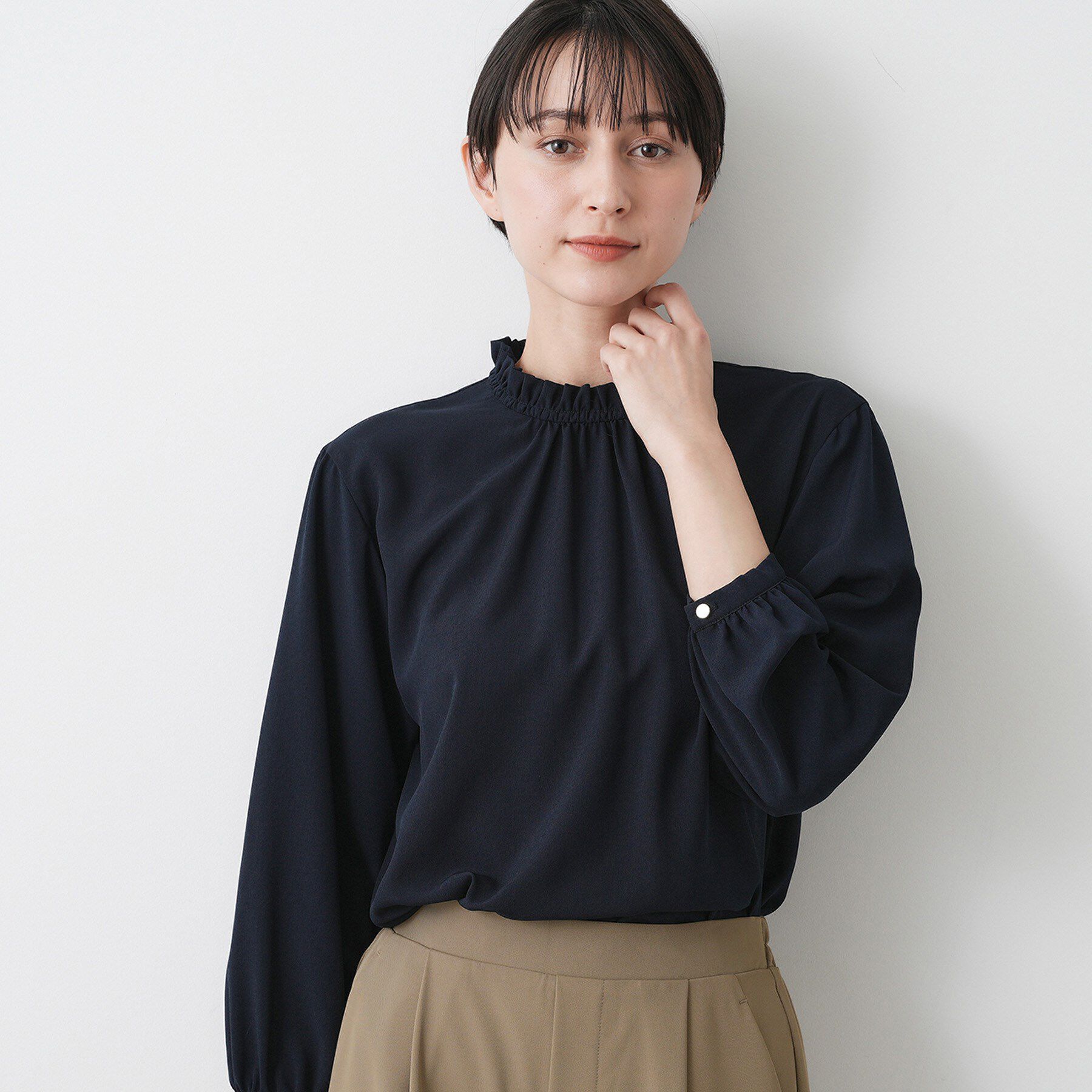 Dessin「【入卒/セレモニー/洗える】フリルネックブラウス」|シャツ・ブラウス|