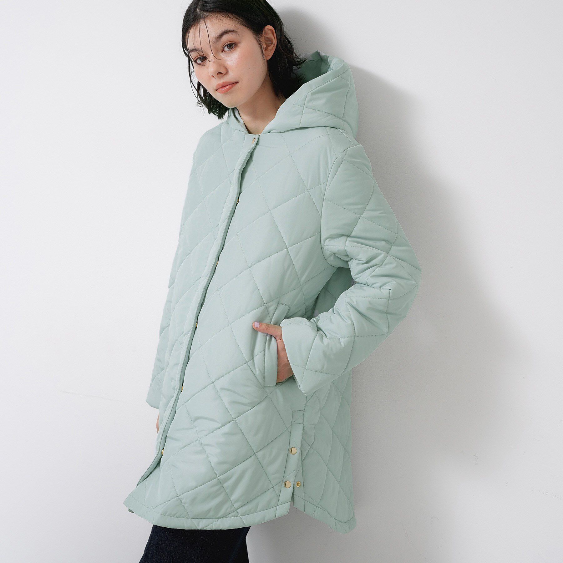 Dessin「【2WAY/洗える】中綿キルトコート」|ダウン|サックスブルー(09