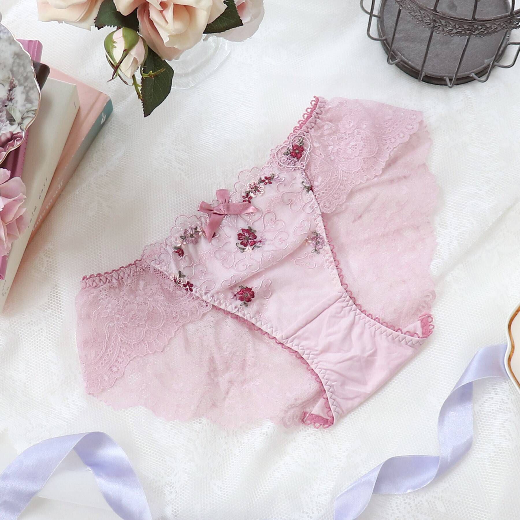 Risa Magli「アマイア レースショーツ」|インナー|ピンク(070)
