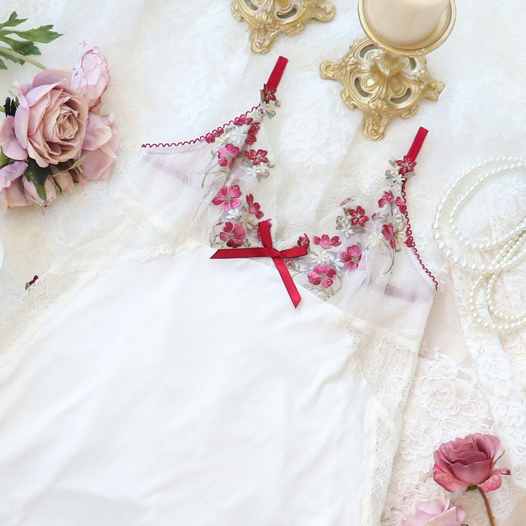 Risa Magli「アン・マリー スリップ」|キャミソール|レッド(060)