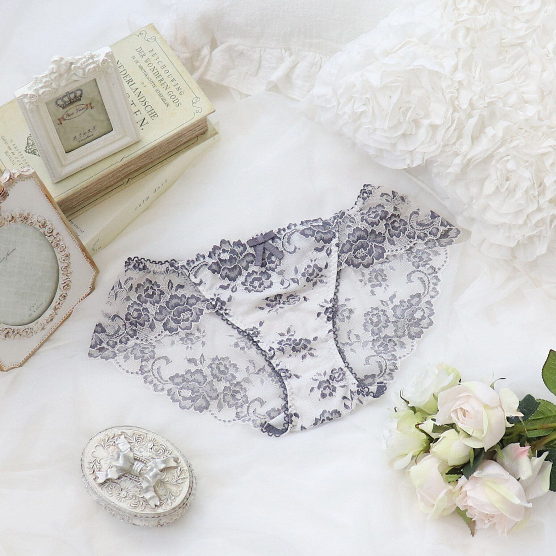 Risa Magli「リディ レースショーツ」|インナー|グレー(010)