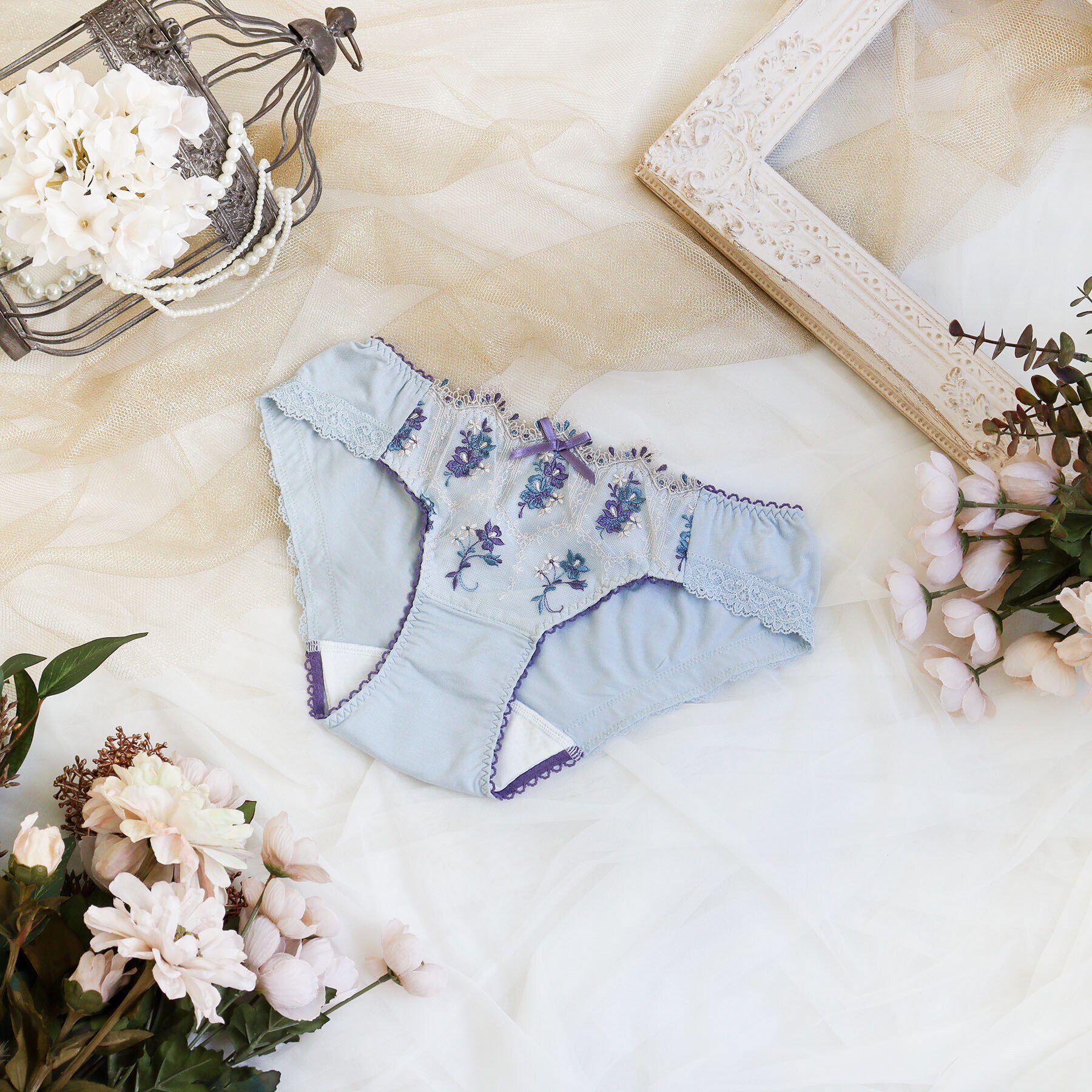 Risa Magli「シーラ サニタリーショーツ」|インナー|ブルー(092)