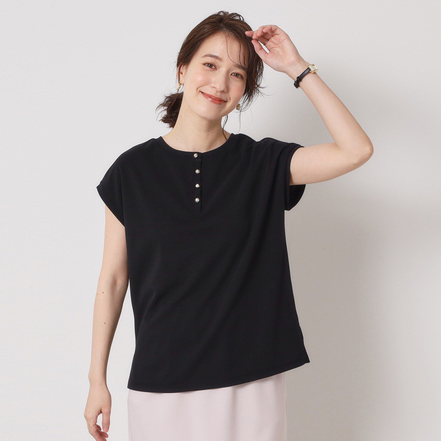 ITS&rsquo;DEMO「【接触冷感／洗濯機OK】カットジョーゼット2wayトップス」|シャツ・ブラウス|